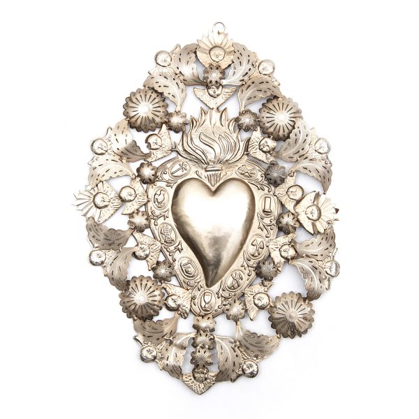 Sacred Heart Wall Votive (Silver)