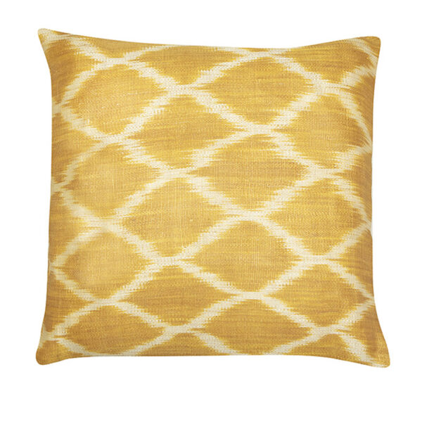 Sebu T’nalak Yellow & White Throw Pillow Large