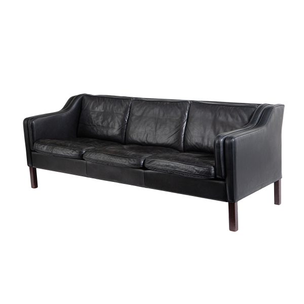 Black Leather Sofa - Image 2