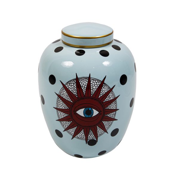 Blue Gray Sun Eye Vase - Medium - Image 2