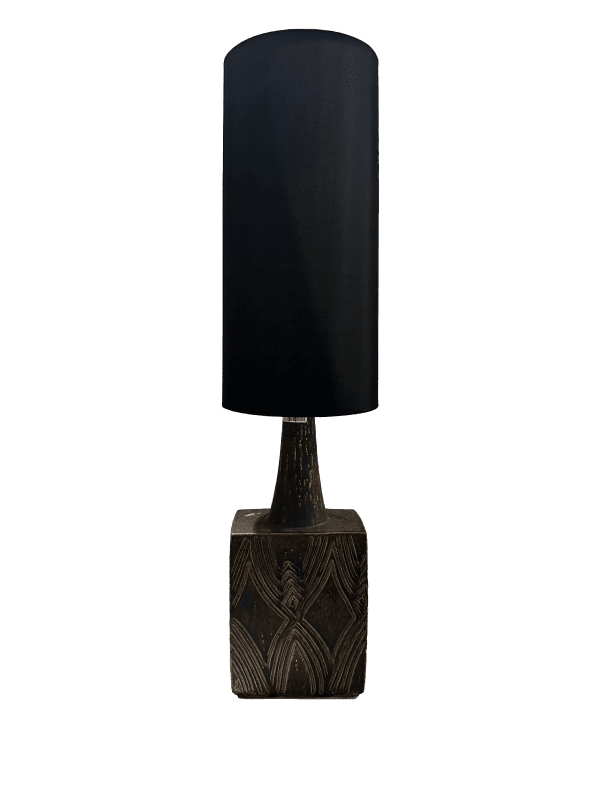 Handmade 1950s Earth Toned Stoneware Table Lamp, Lovemose, Denmark